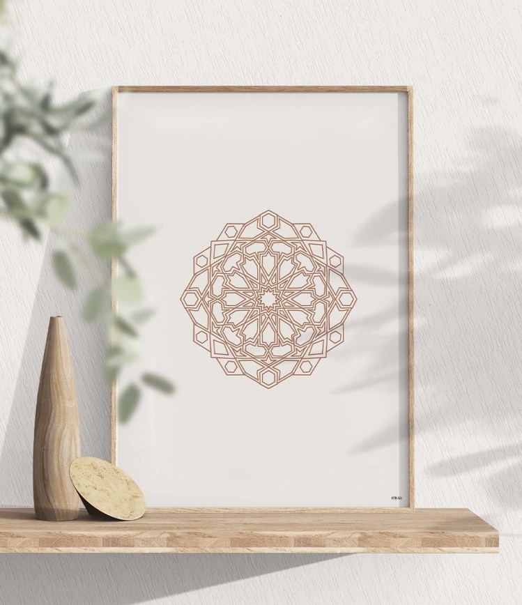 islamic flower beige